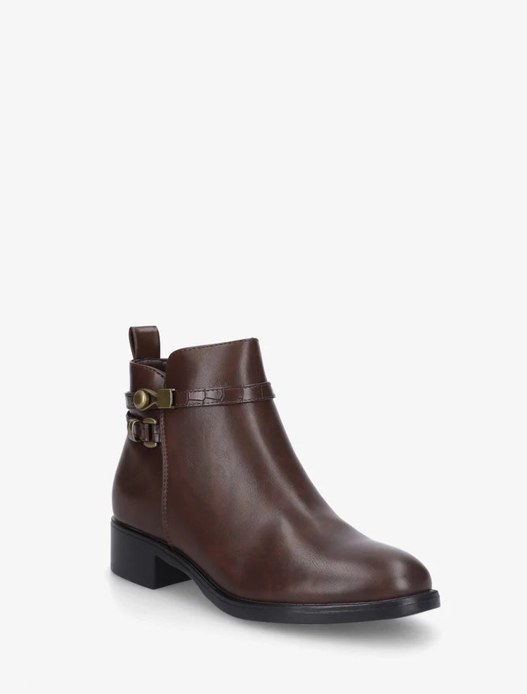Bottines en simili à lannière imprimé croco