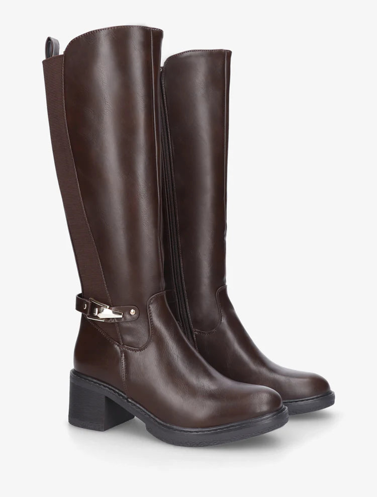 Bottes élastiquées en simili à boucle