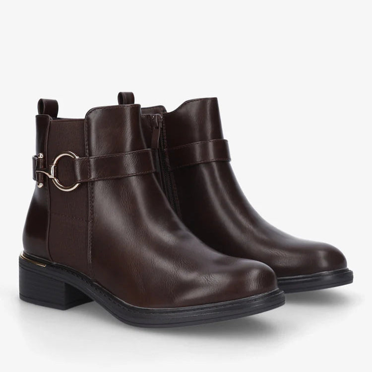 Bottines élastiques à boucle ronde