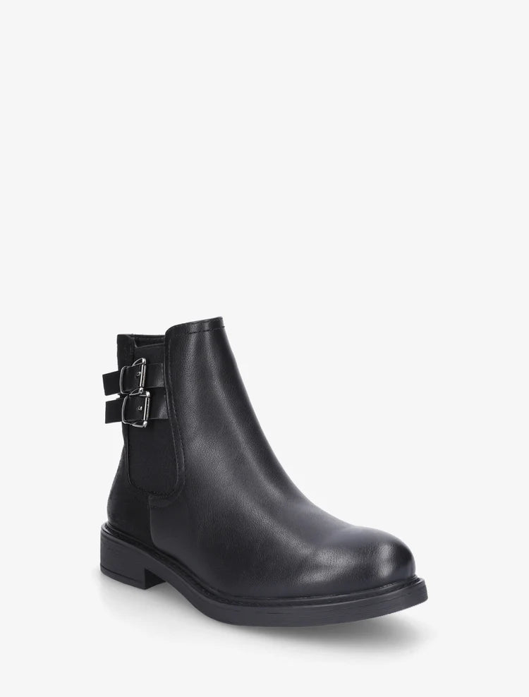 Bottines bimatière à boucles