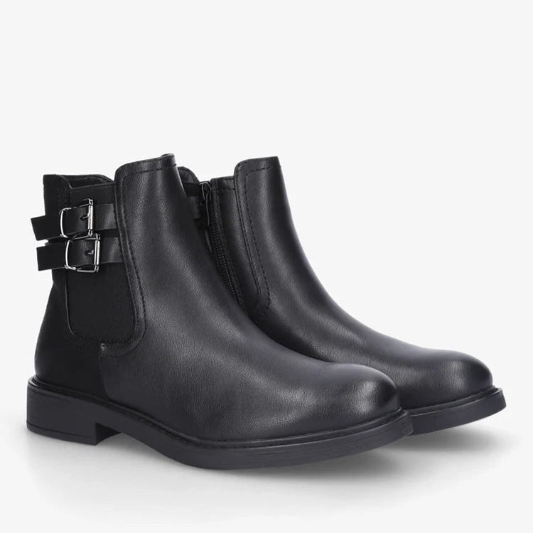 Bottines bimatière à boucles
