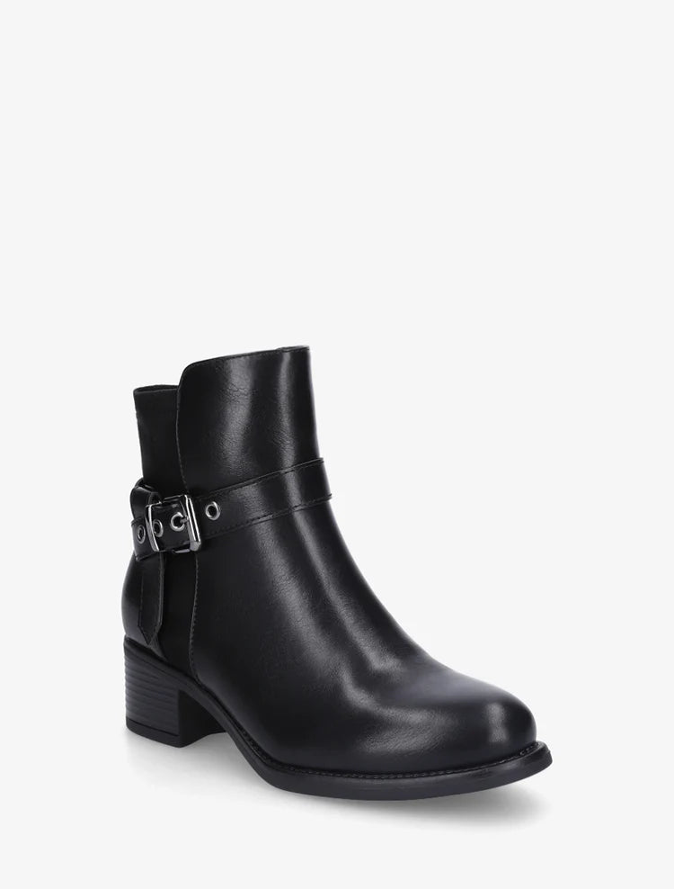 Bottines bimatière à boucle métallique