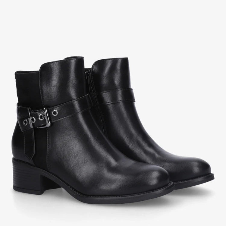 Bottines bimatière à boucle métallique