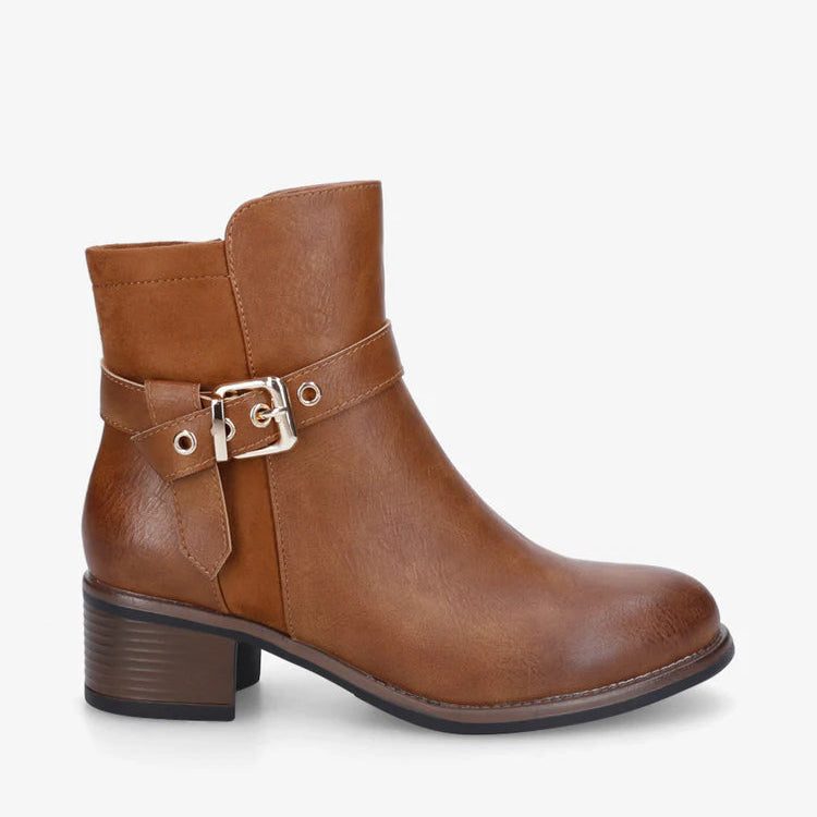 Bottines bimatière à boucle métallique