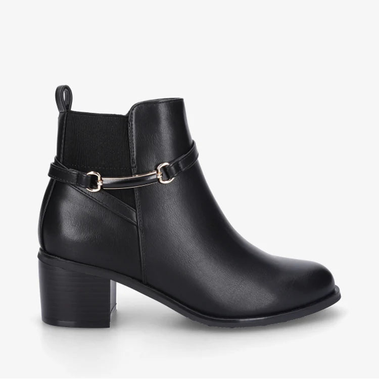 Bottines élastiquées en simili à ceinturon