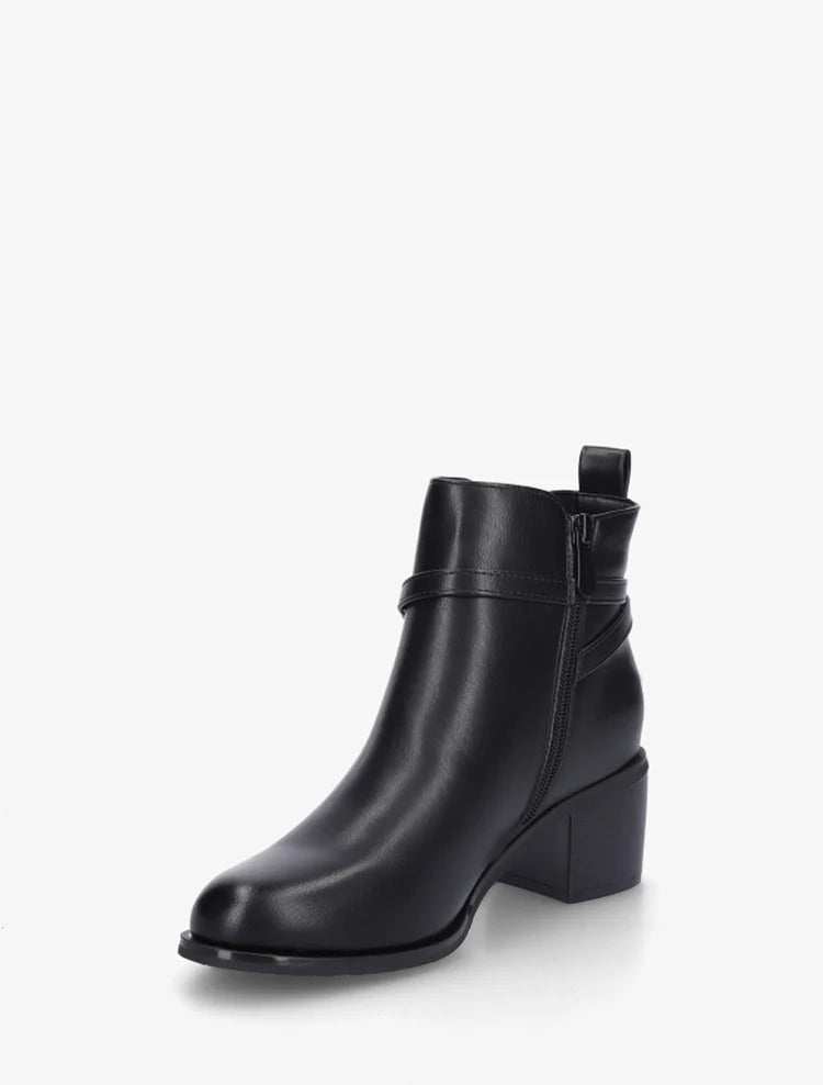 Bottines élastiquées en simili à ceinturon