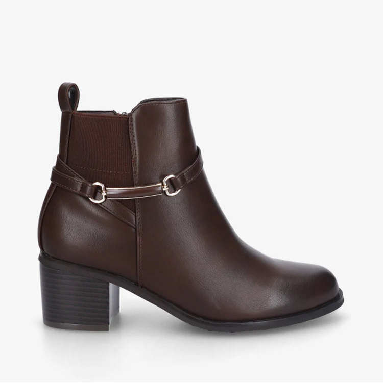 Bottines élastiquées en simili à ceinturon