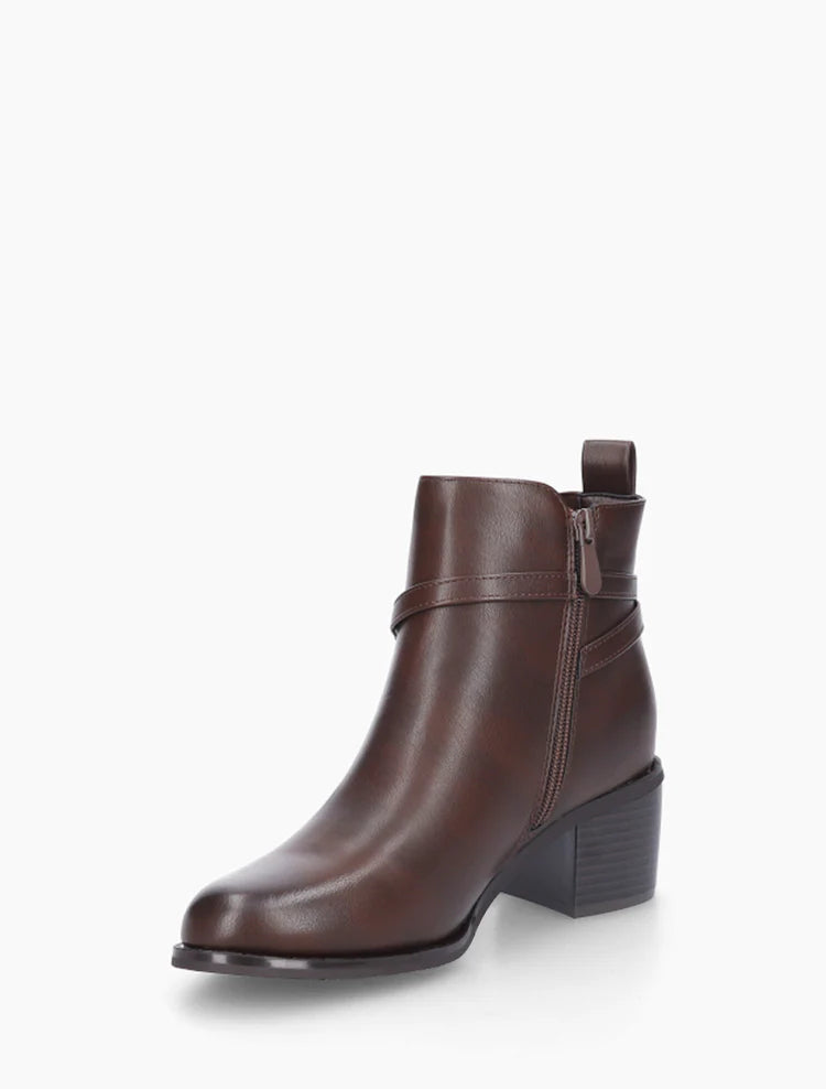 Bottines élastiquées en simili à ceinturon