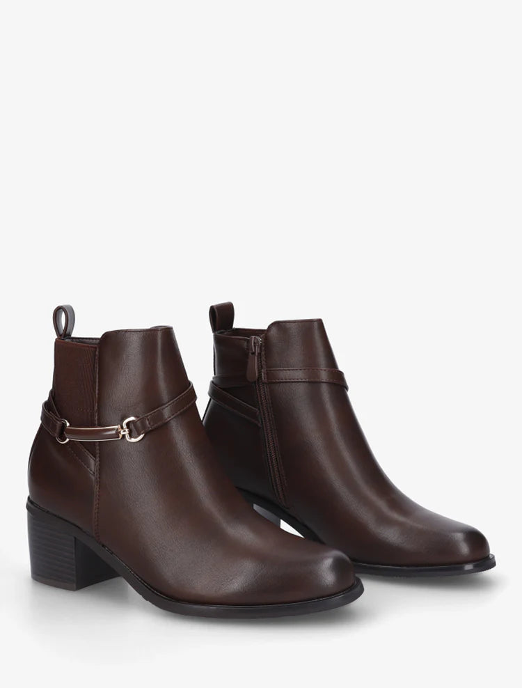 Bottines élastiquées en simili à ceinturon