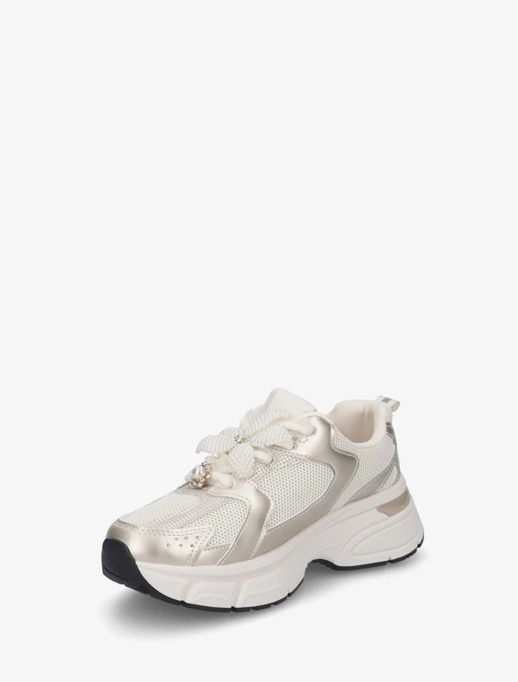 Baskets plateforme bijou fleur perles