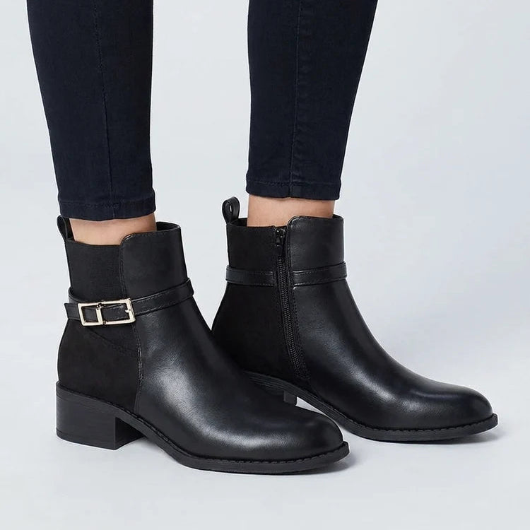 Bottines élastiquées en simili à boucle