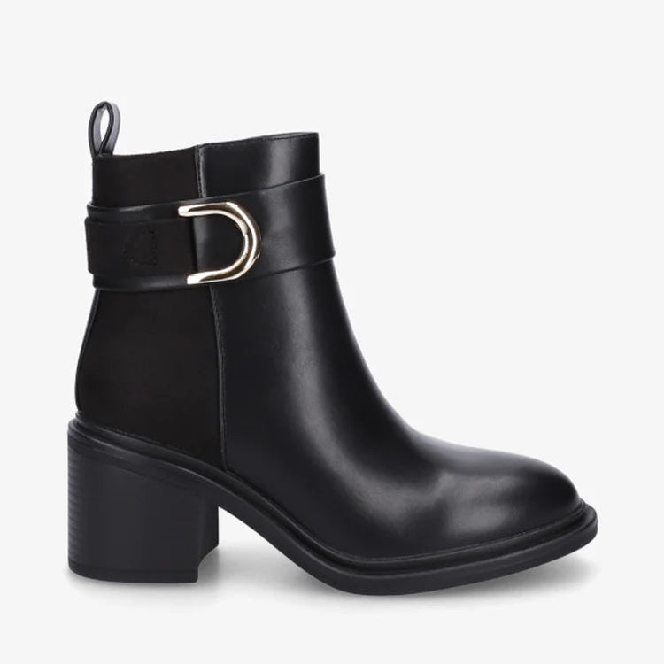 Bottines bimatière à talon bloc