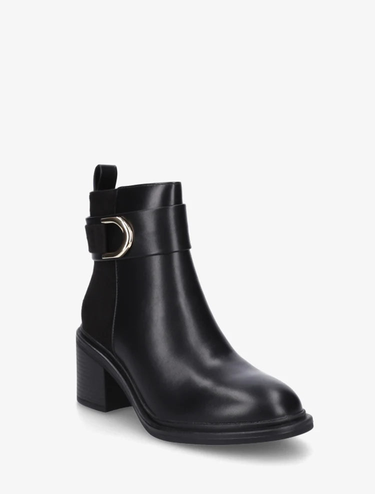 Bottines bimatière à talon bloc
