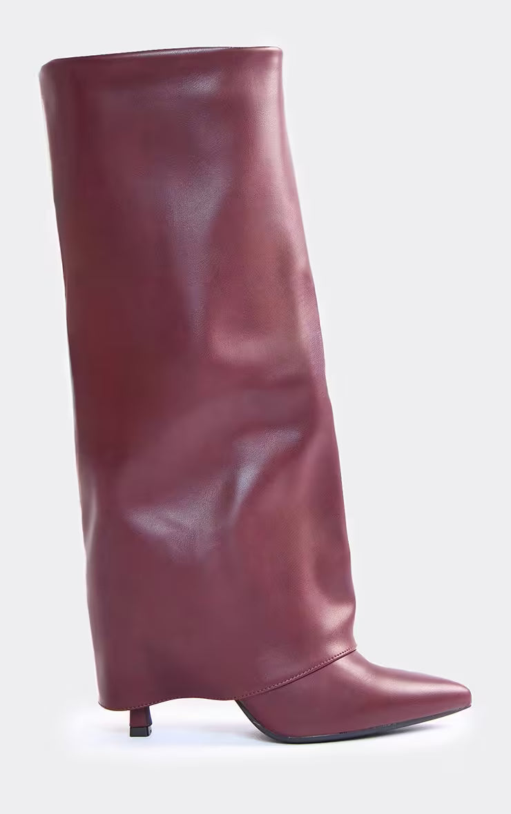 Bottes à talons Aiguilles avec une tige retroussée à la mode