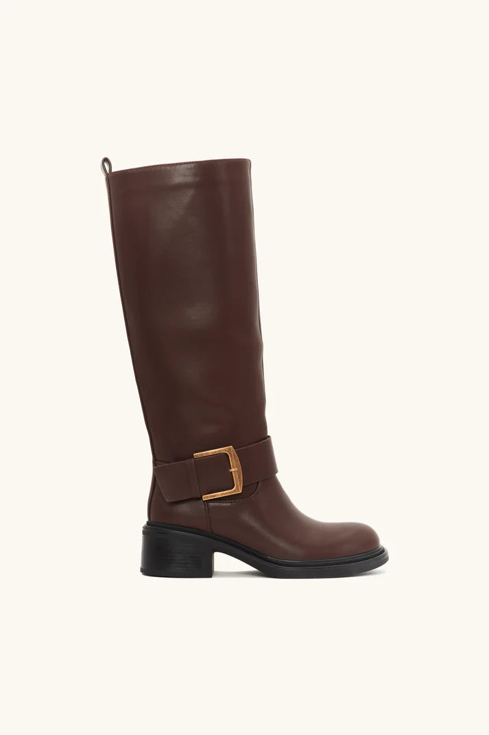 Bottes cavalières noires avec boucle