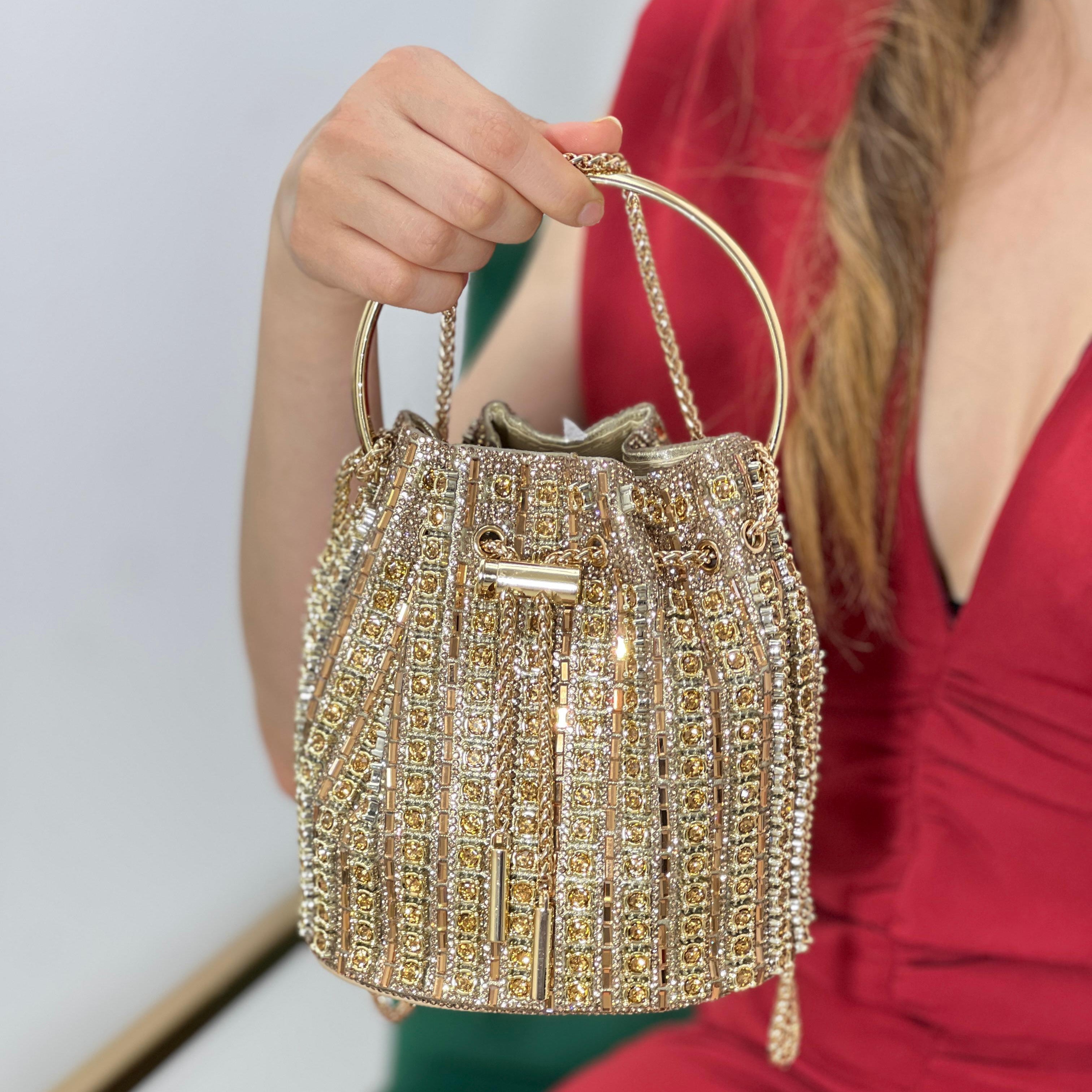 Petite pochette de soirée pour femme plein de diamants