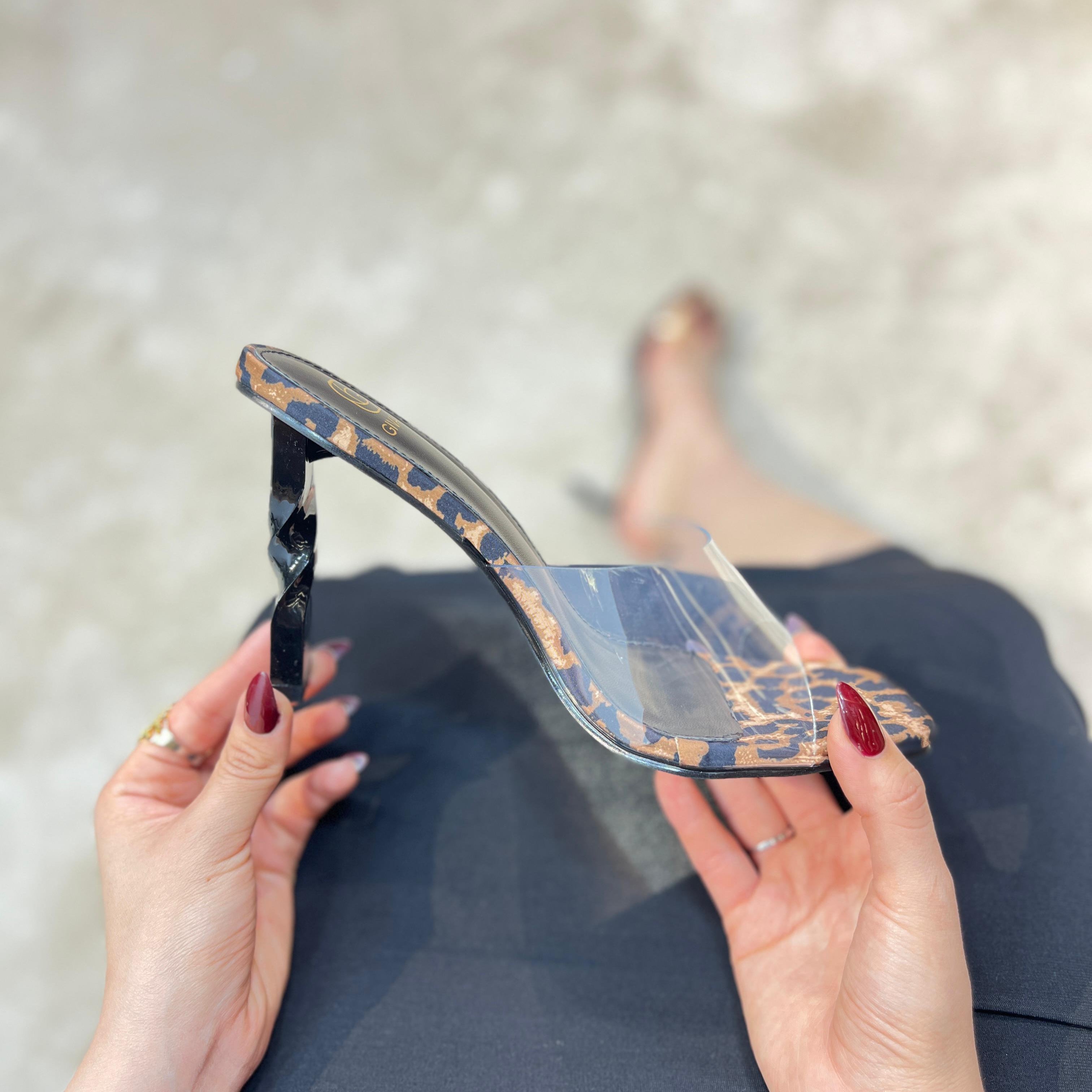 Talon transparentes à talons hauts pour femmes à bout ouvert