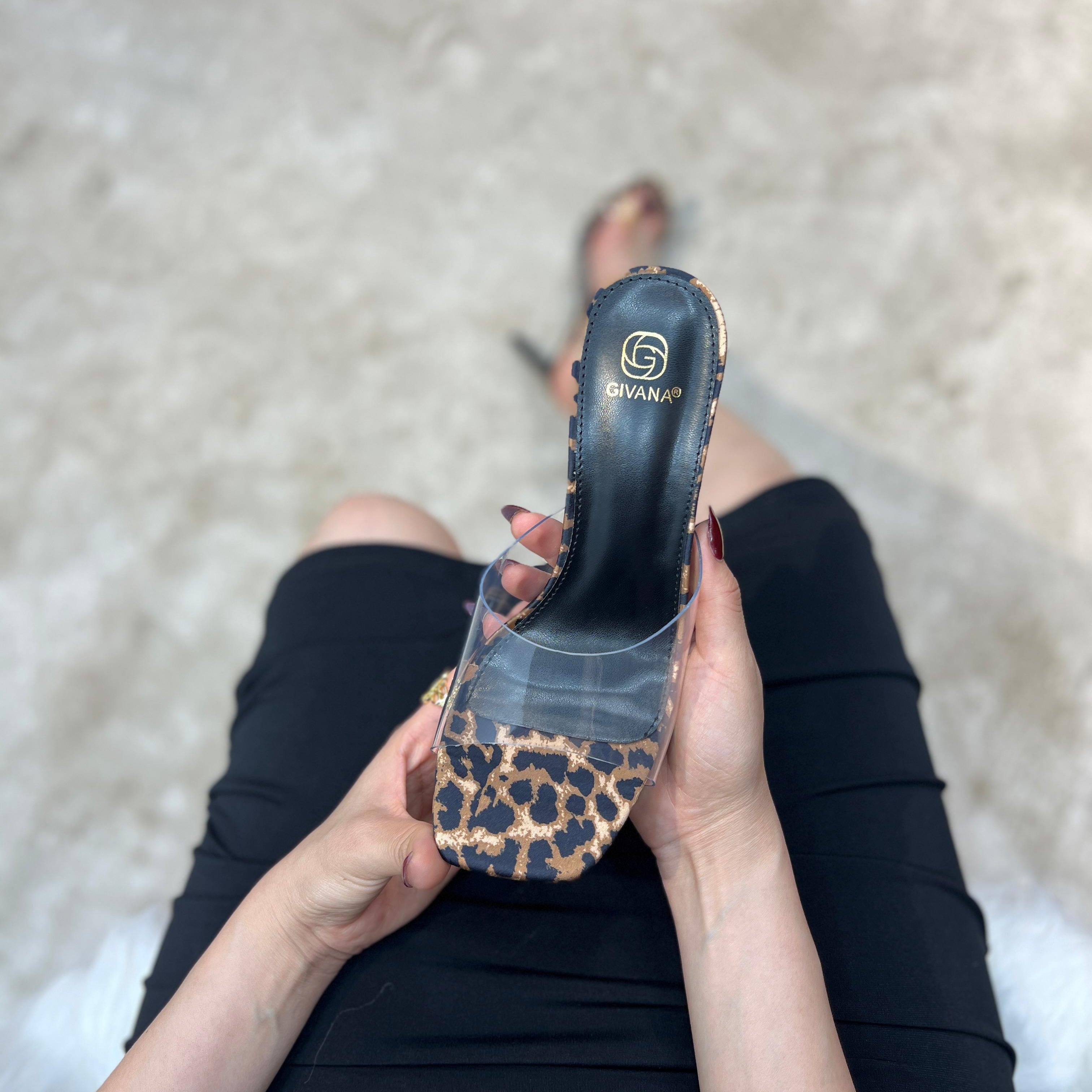 Talon transparentes à talons hauts pour femmes à bout ouvert