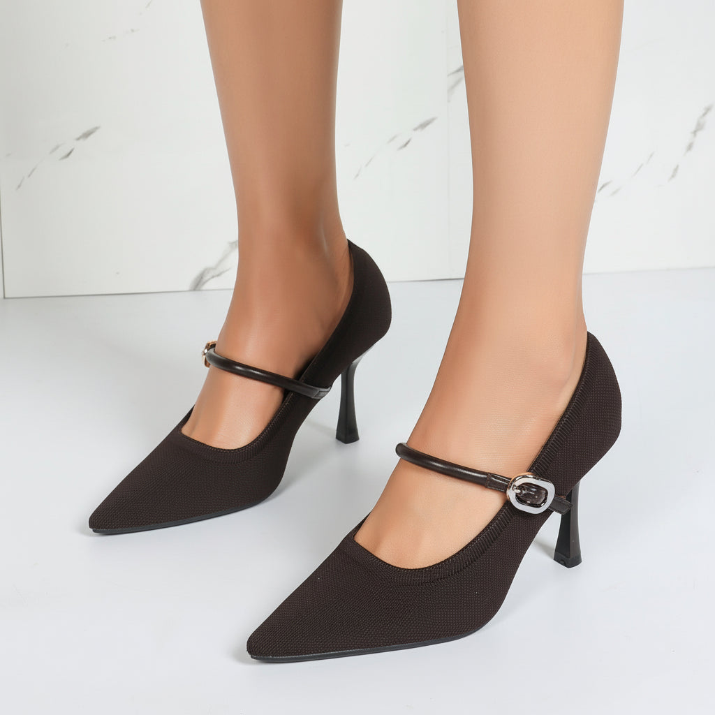 Escarpins Pointus à Bride Mary Jane