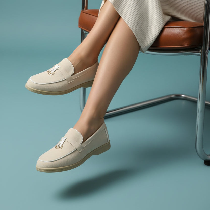Mocassins en Suède à Passepoil Contrasté
