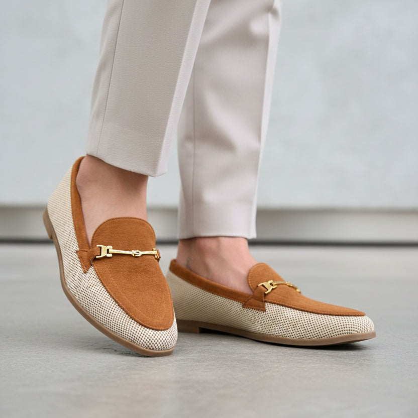 Moccasins Dual-Textured Bit Loafer