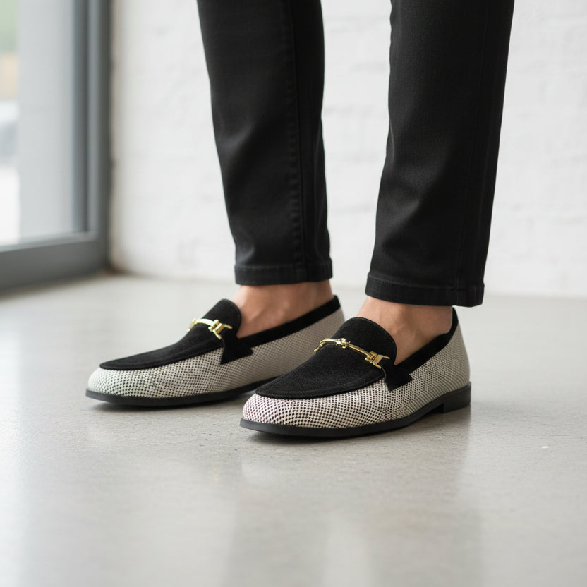 Moccasins Dual-Textured Bit Loafer