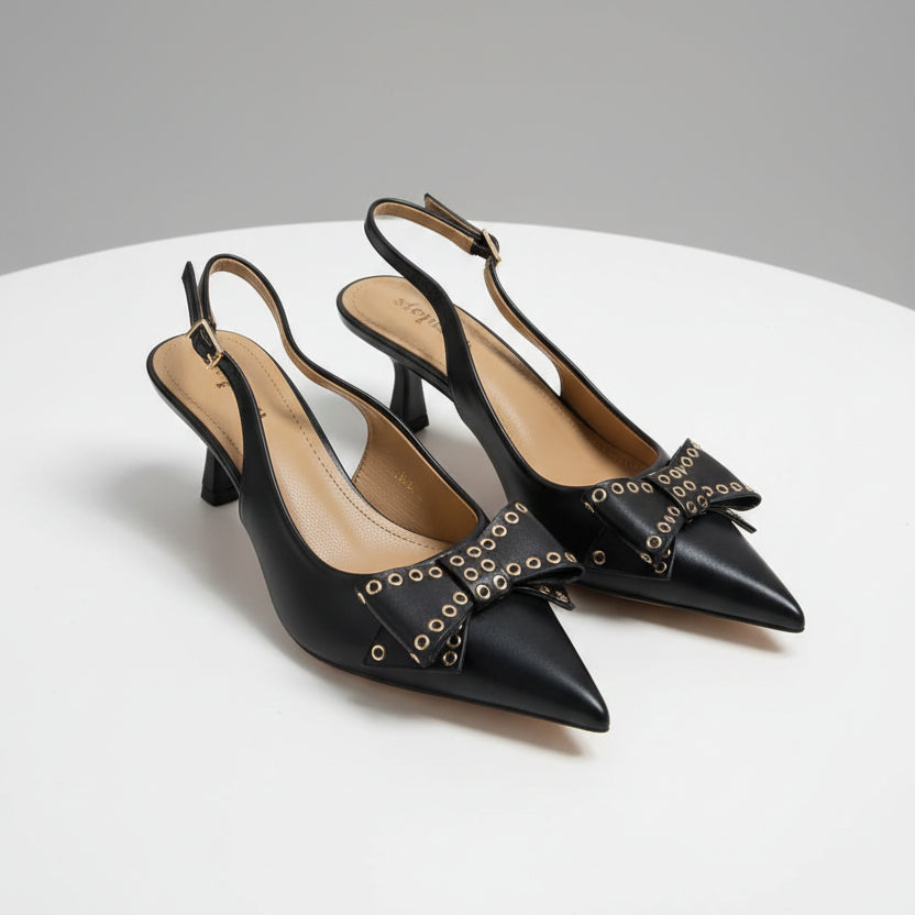 Escarpins Slingback à Nœud Orné