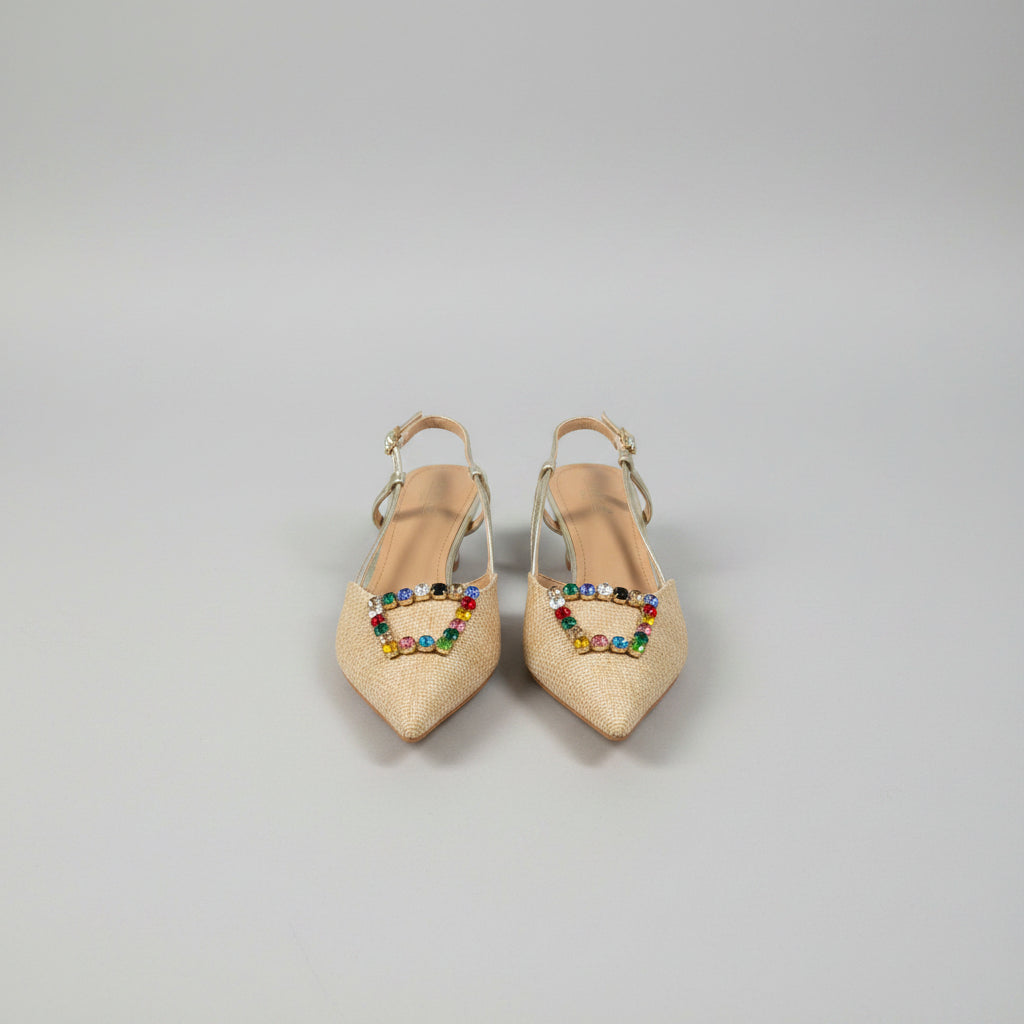Escarpins Slingback à Ornement Bijouté