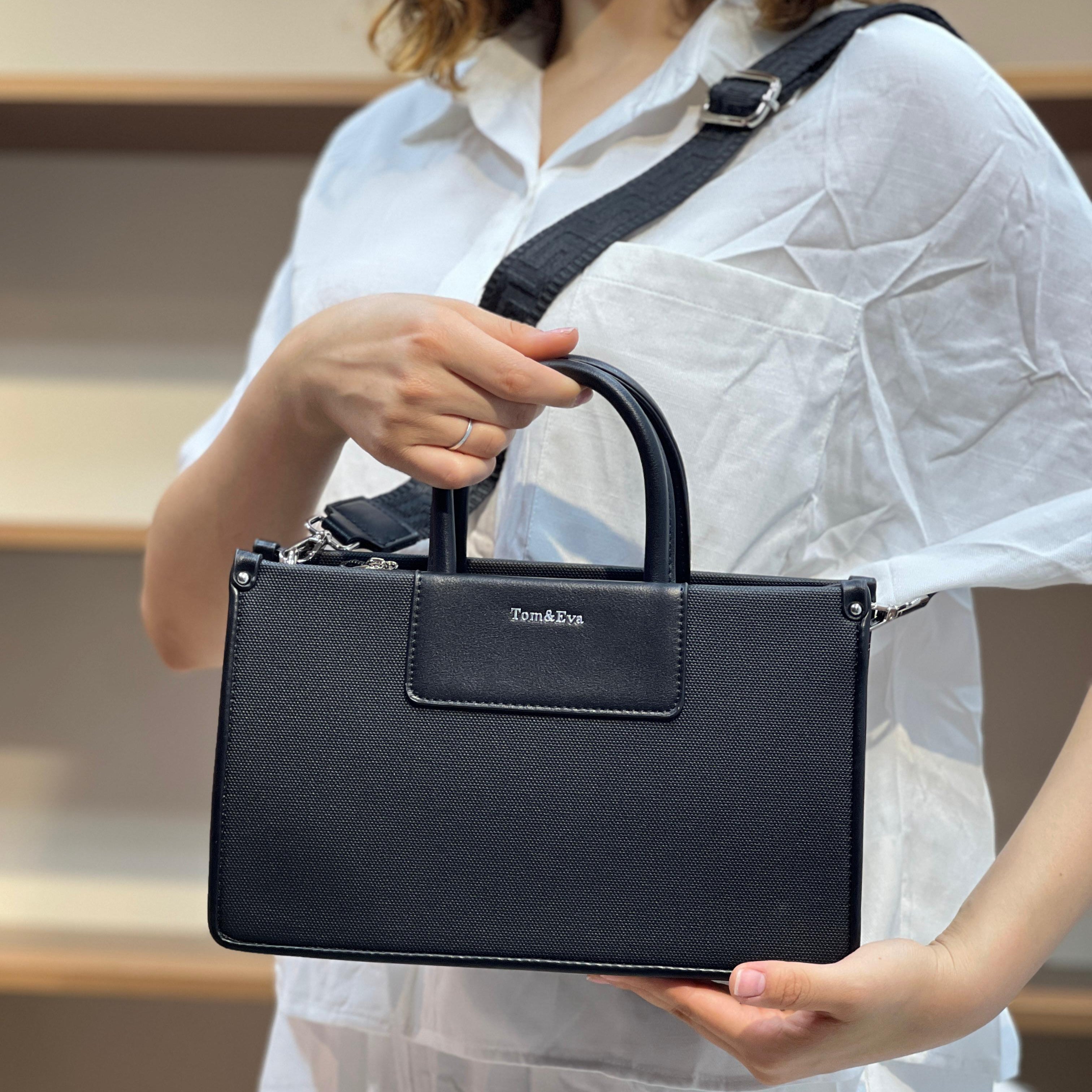 Medium Sac à Main Effet Tissus Bicolore
