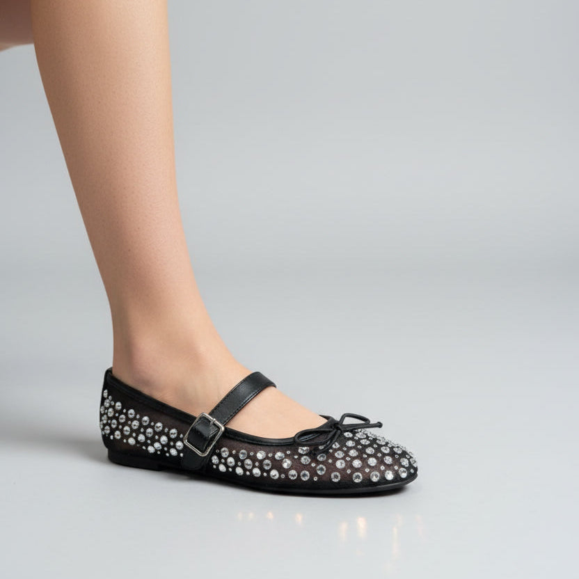 Ballerines Mary Jane en Résille Cristallisée