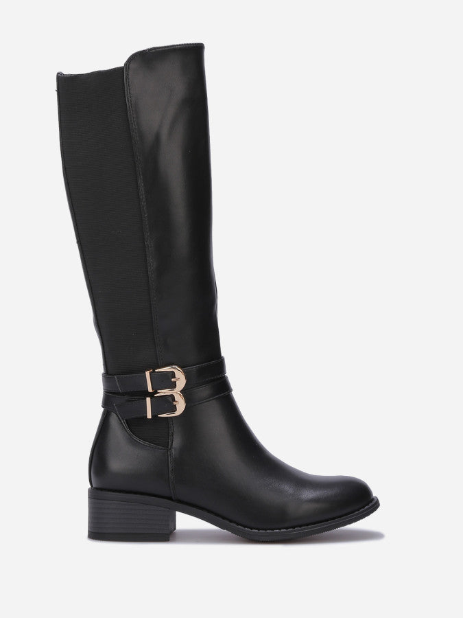 Bottes à sangles et talon bloc
