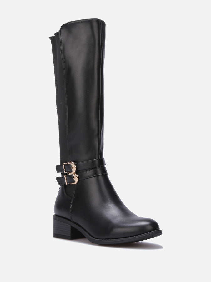 Bottes à sangles et talon bloc