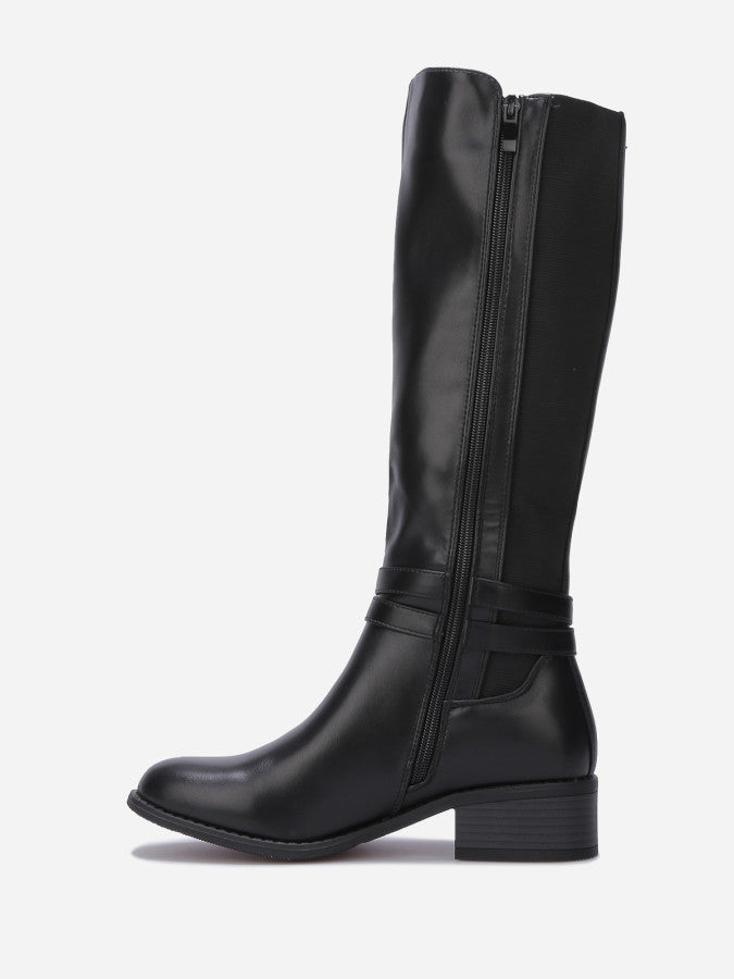 Bottes à sangles et talon bloc