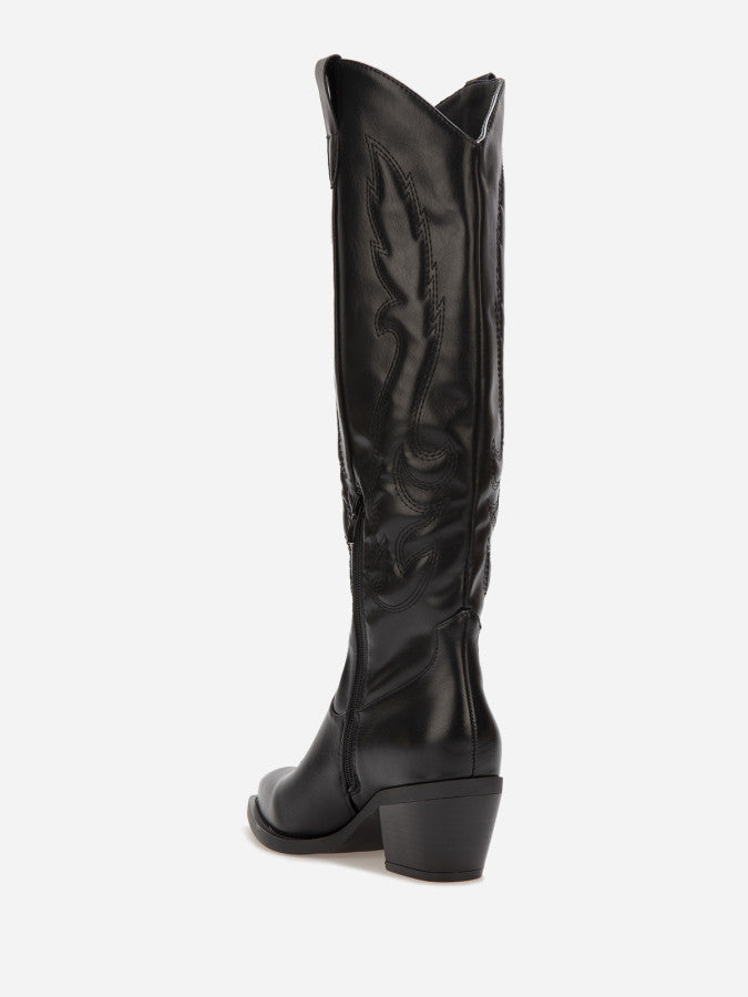 Bottes santiags hautes à motifs