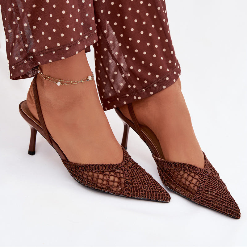 Escarpins en mesh texturé à bride derrière
