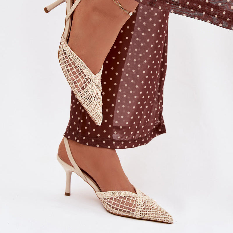 Escarpins en mesh texturé à bride derrière