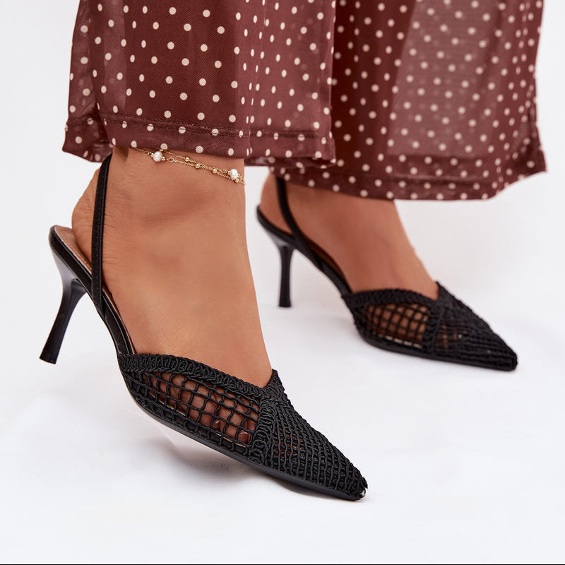 Escarpins en mesh texturé à bride derrière