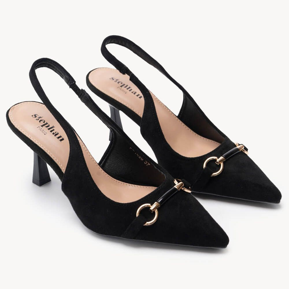 Escarpins Slingback à Mors Doré