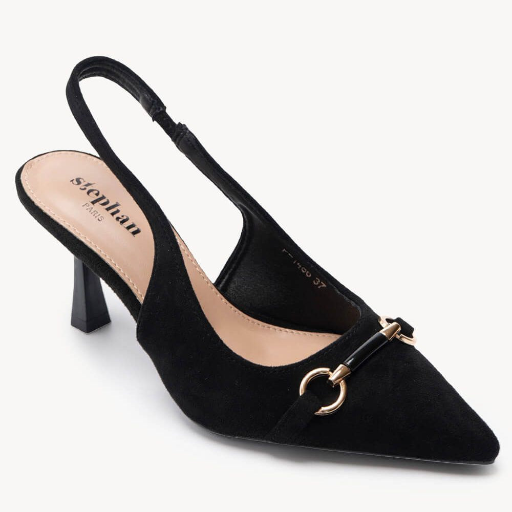 Escarpins Slingback à Mors Doré