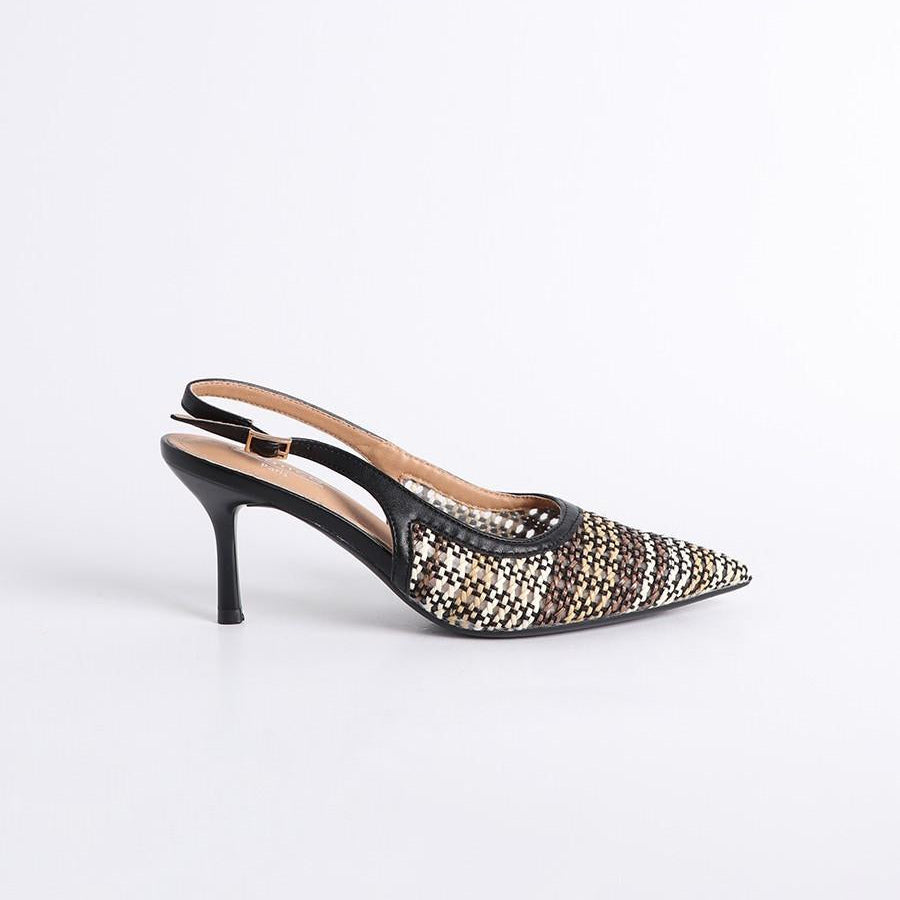 Escarpins Slingback à Texture Tressée