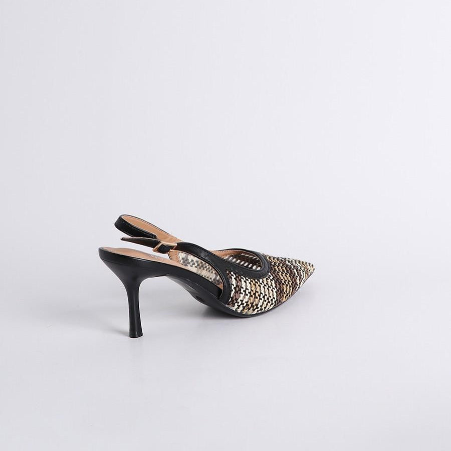 Escarpins Slingback à Texture Tressée