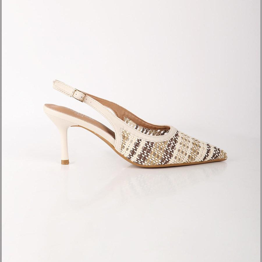 Escarpins Slingback à Texture Tressée