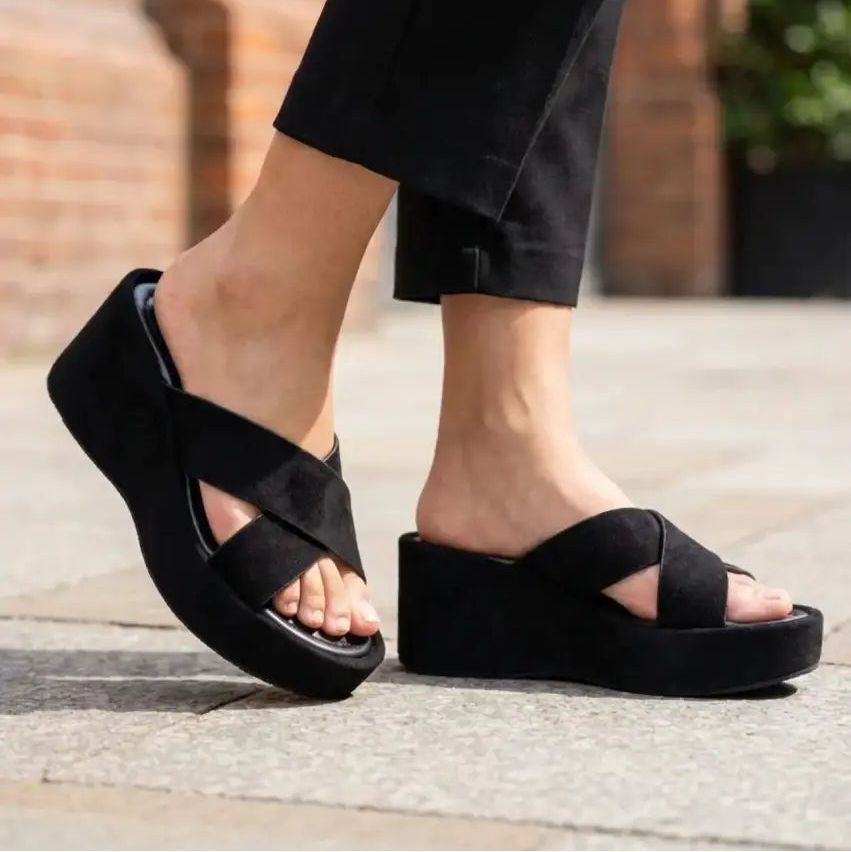 Sandales Plateformes en Daim
