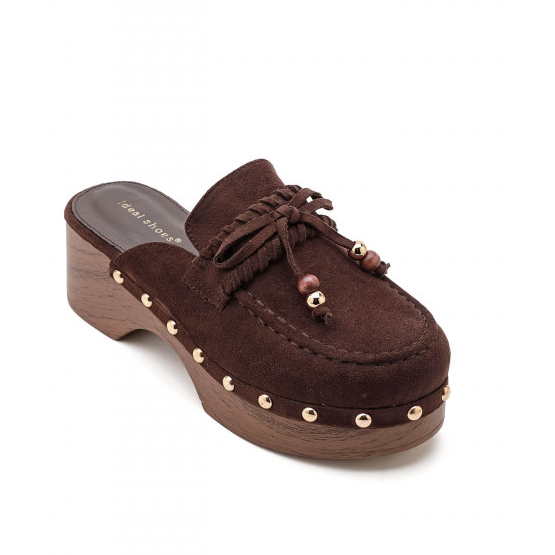 Mules Sabots Style Loafer en Daim
