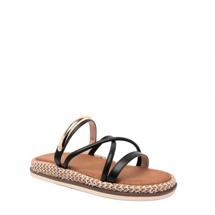 Sandales femme plates à brides fines croisées