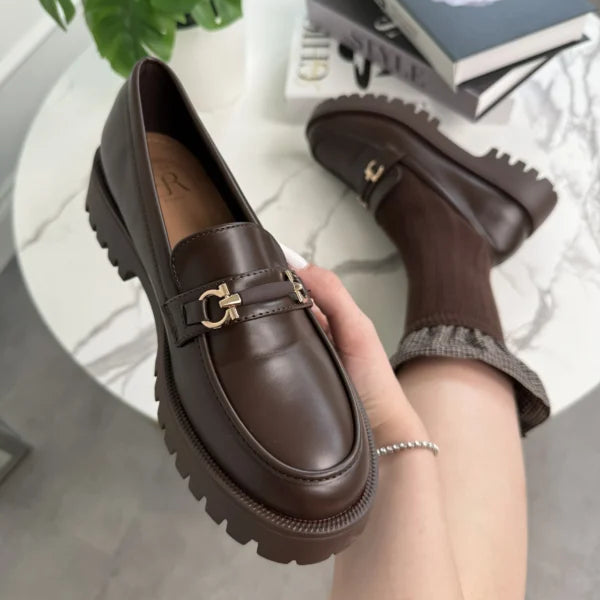 Mocassins avec détail doré