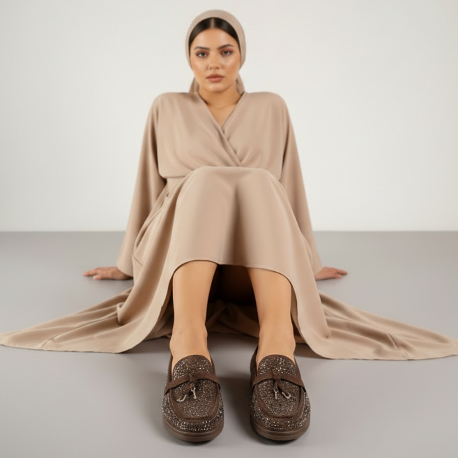 Mocassins ornés de zircons
