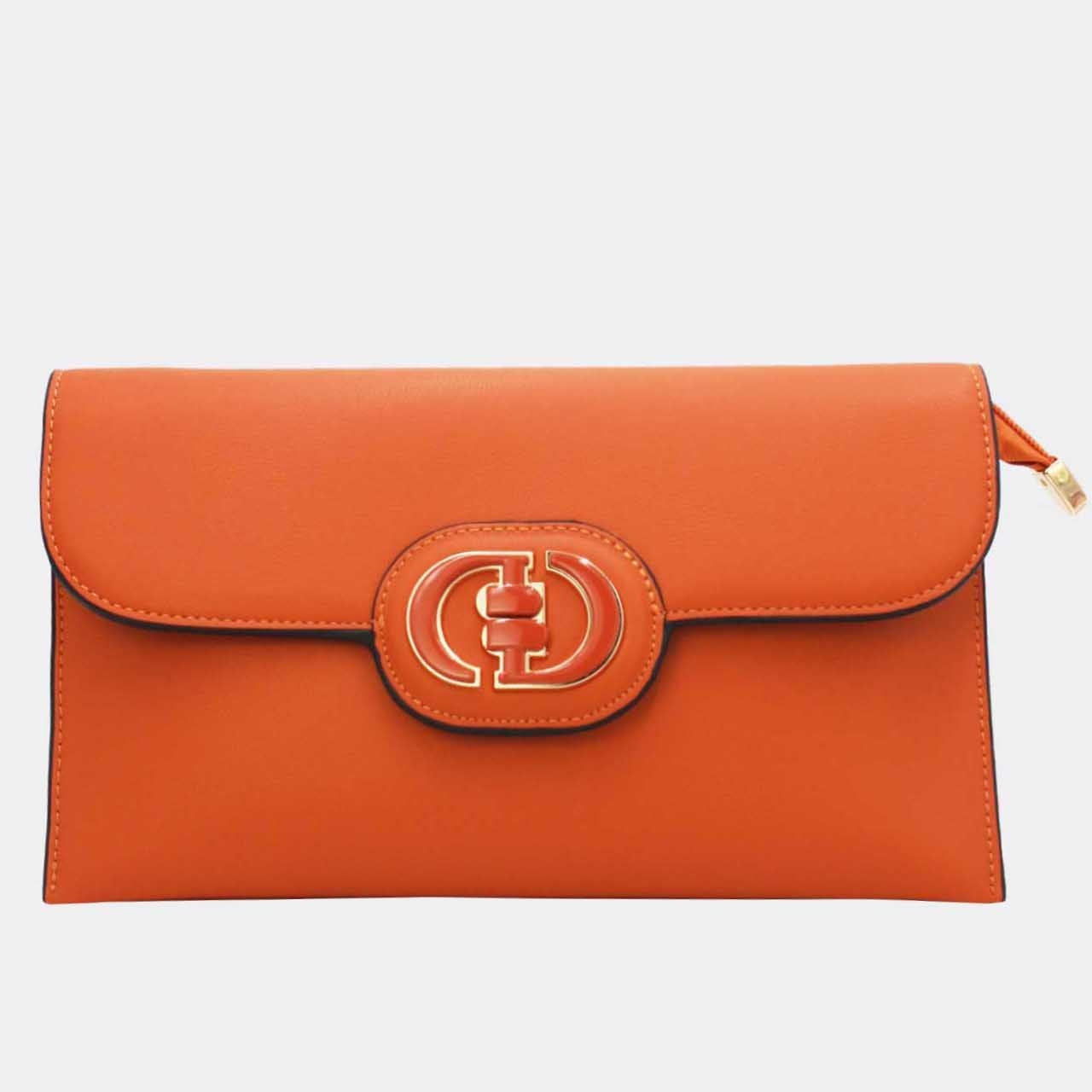 Pochette Rabat Argentée — Médaillon Signature & Chaîne