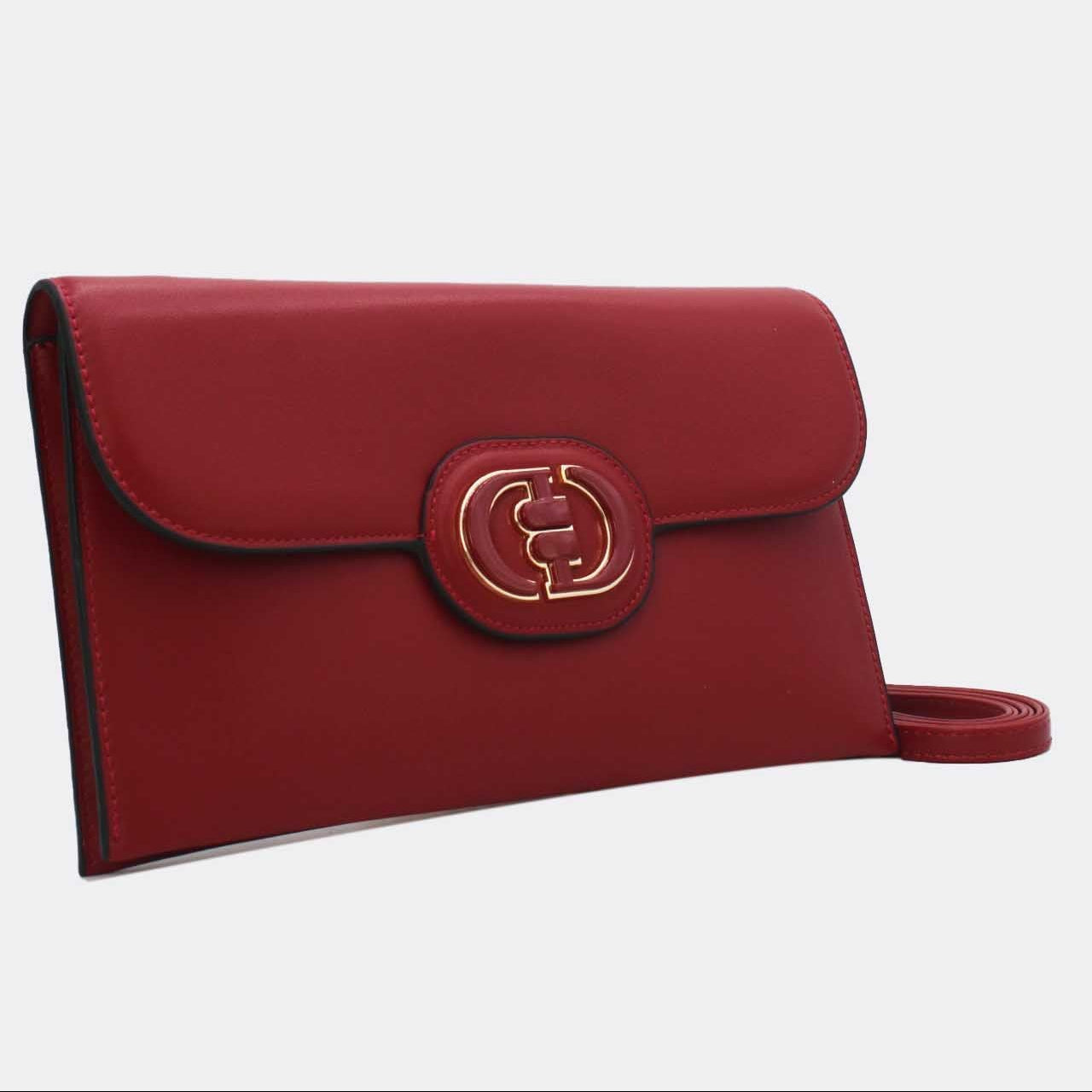 Pochette Rabat Argentée — Médaillon Signature & Chaîne