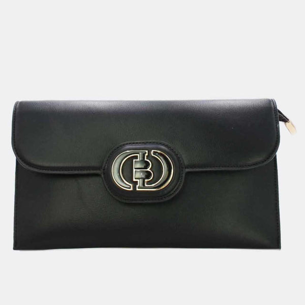Pochette Rabat Argentée — Médaillon Signature & Chaîne